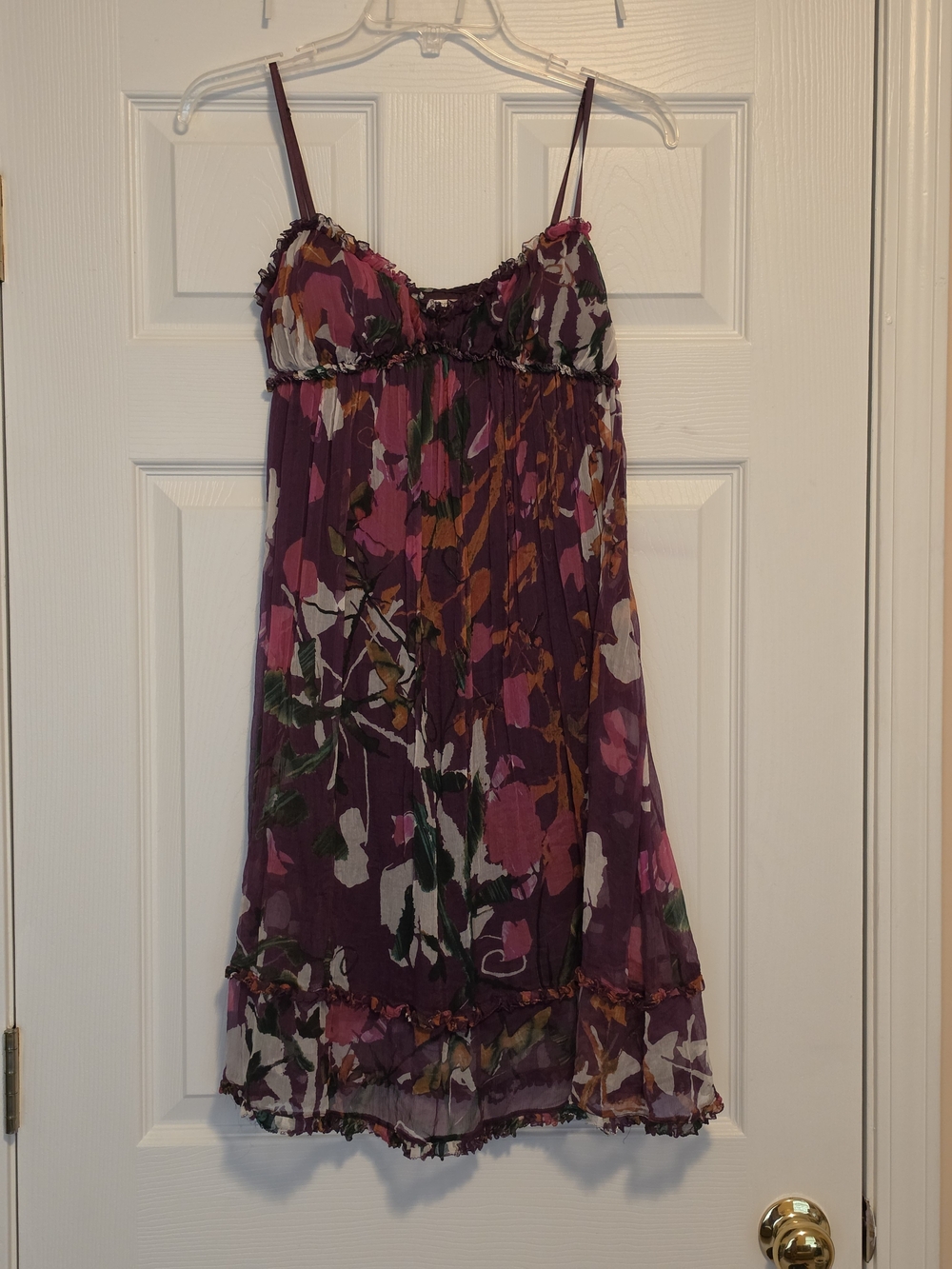 Purple Floral Spaghetti Strap Sundress